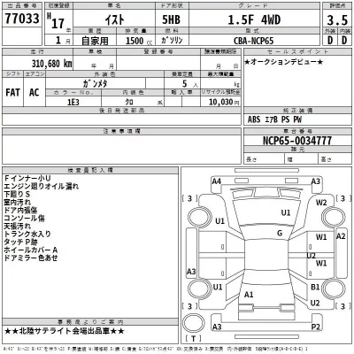 Toyota IST  с аукциона в Японии
