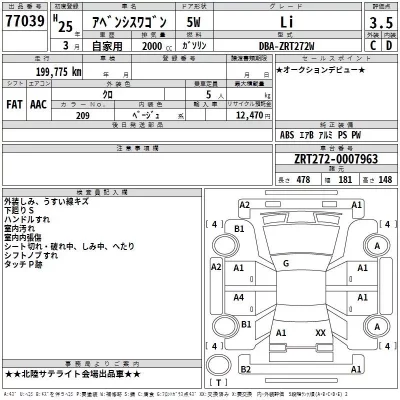 Toyota AVENSIS WAGON  с аукциона в Японии