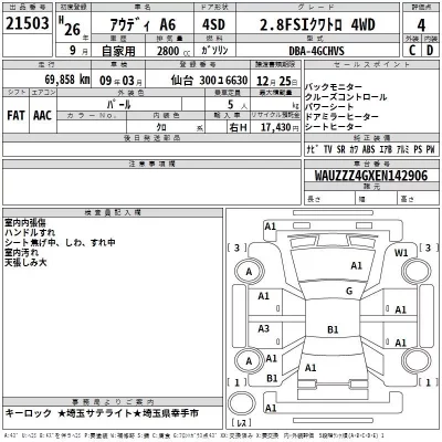 Audi A6  с аукциона в Японии