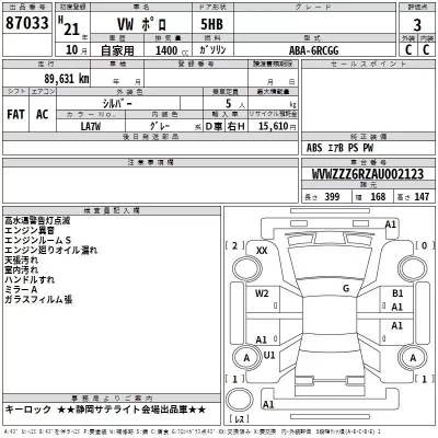 Volkswagen POLO  с аукциона в Японии