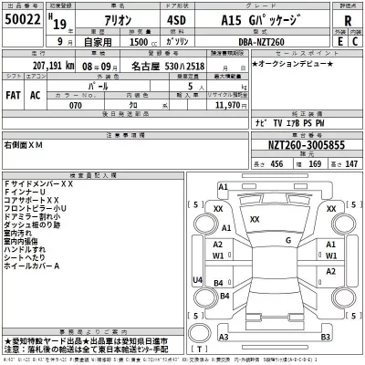 Toyota ALLION  с аукциона в Японии