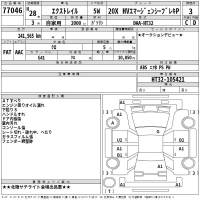 Nissan X-TRAIL  с аукциона в Японии