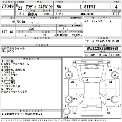 Audi A4  с аукциона в Японии