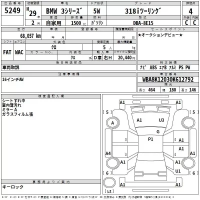 BMW 3-Series  с аукциона в Японии