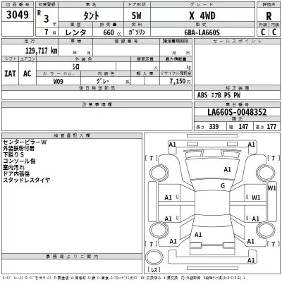 Daihatsu TANTO  с аукциона в Японии