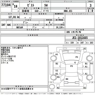 Honda ZEST  с аукциона в Японии