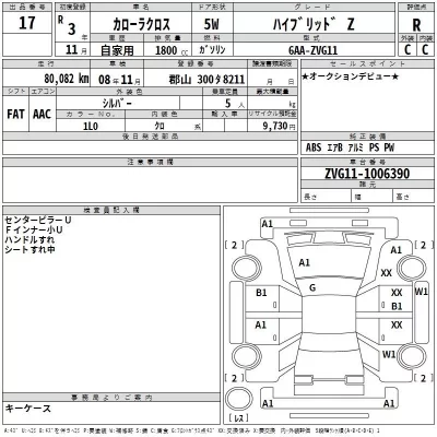 Toyota COROLLA CROSS  с аукциона в Японии