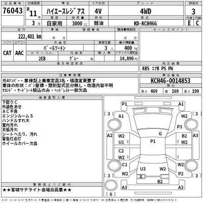 Toyota HIACE REGIUS  с аукциона в Японии