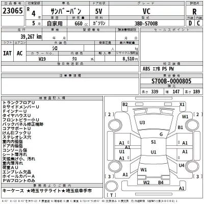 Subaru SAMBAR  с аукциона в Японии