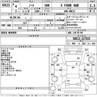 Nissan NOTE  с аукциона в Японии