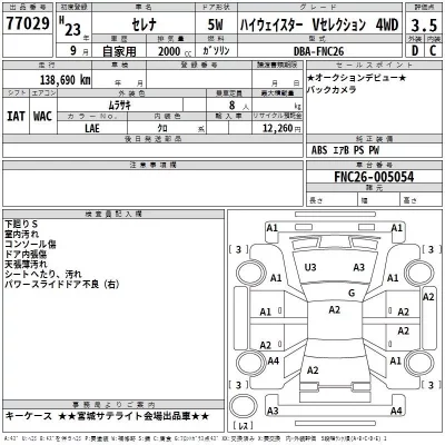 Nissan SERENA  с аукциона в Японии