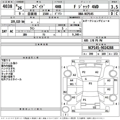 Toyota SPADE  с аукциона в Японии