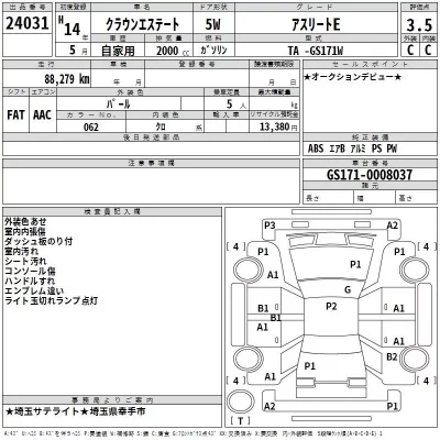Toyota CROWN ESTATE  с аукциона в Японии