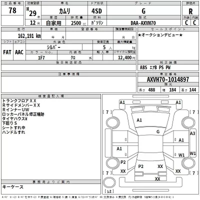 Toyota CAMRY  с аукциона в Японии