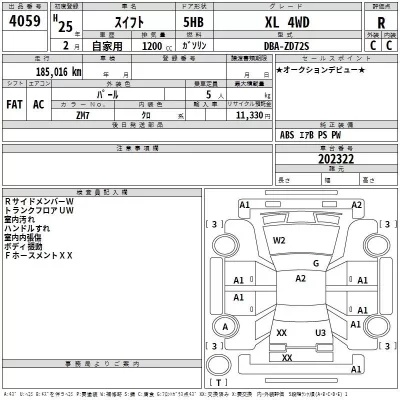 Suzuki SWIFT  с аукциона в Японии