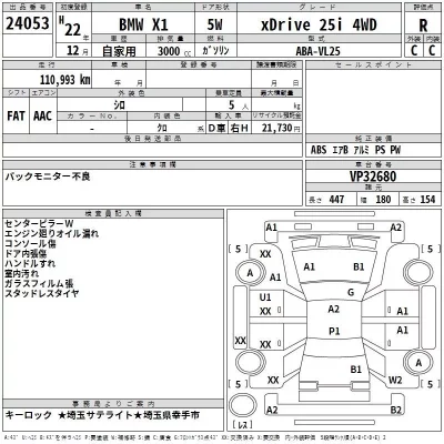 BMW X1  с аукциона в Японии