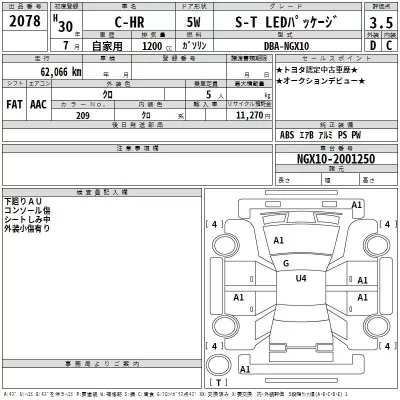 Toyota C-HR  с аукциона в Японии