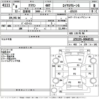 Toyota CROWN  с аукциона в Японии