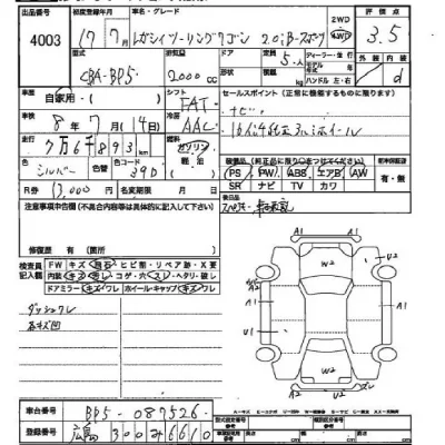 Subaru LEGACY  с аукциона в Японии