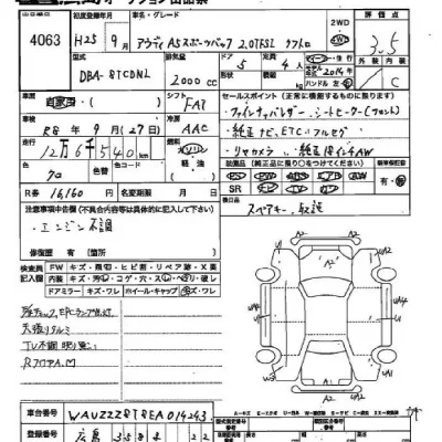 Audi A5  с аукциона в Японии