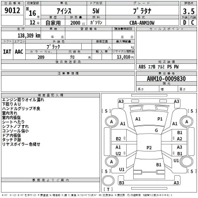 Toyota ISIS  с аукциона в Японии