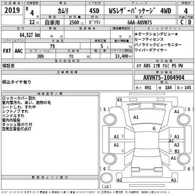 Toyota CAMRY  с аукциона в Японии