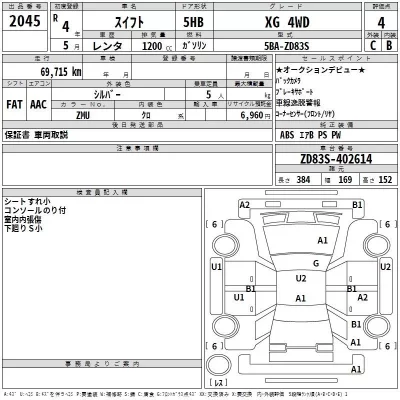 Suzuki SWIFT  с аукциона в Японии