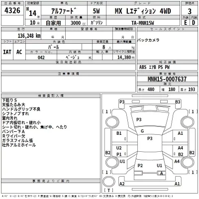 Toyota ALPHARD  с аукциона в Японии