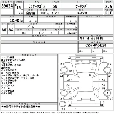 Mitsubishi LANCER  с аукциона в Японии
