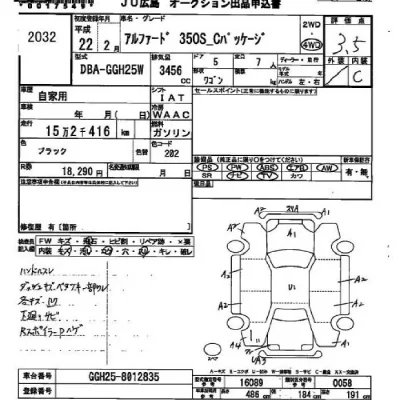 Toyota ALPHARD  с аукциона в Японии