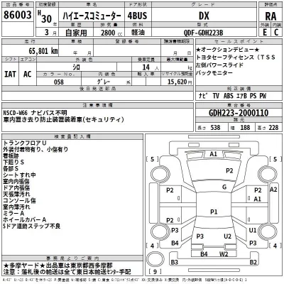 Toyota HIACE  с аукциона в Японии