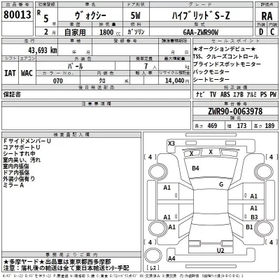 Toyota VOXY  с аукциона в Японии
