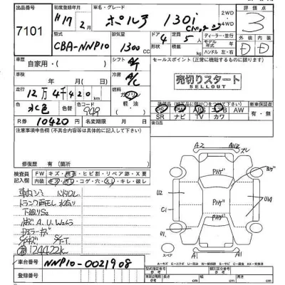 Toyota PORTE  с аукциона в Японии