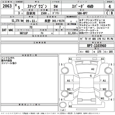 Honda STEP WAGON  с аукциона в Японии