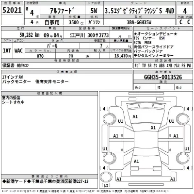 Toyota ALPHARD  с аукциона в Японии