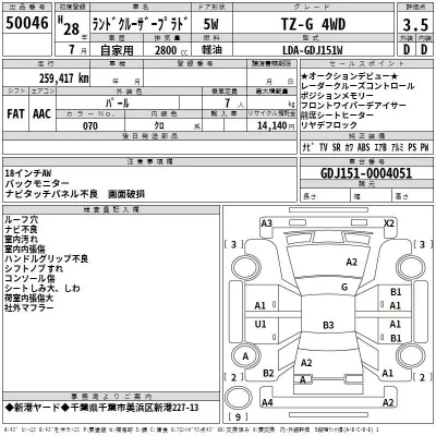 Toyota LAND CRUISER PRADO  с аукциона в Японии