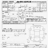 Volkswagen GOLF лот № 30743 оценка 3.5  с аукциона в Японии 9