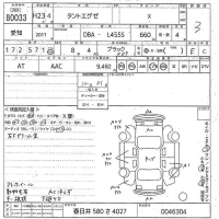Daihatsu TANTO EXE лот № 80033 оценка 3  с аукциона в Японии 10