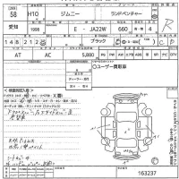 Suzuki JIMNY лот № 58 оценка R  с аукциона в Японии 10