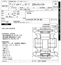 Nissan PRESAGE лот № 43132 оценка RA  с аукциона в Японии 10