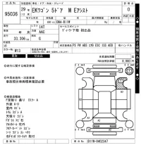 Mitsubishi EK WAGON лот № 95036 оценка 0  с аукциона в Японии 7