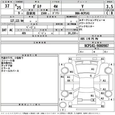 Toyota PORTE  с аукциона в Японии
