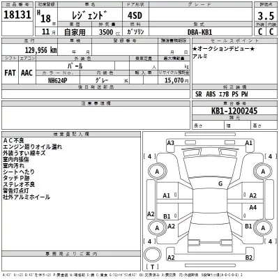 Honda LEGEND  с аукциона в Японии