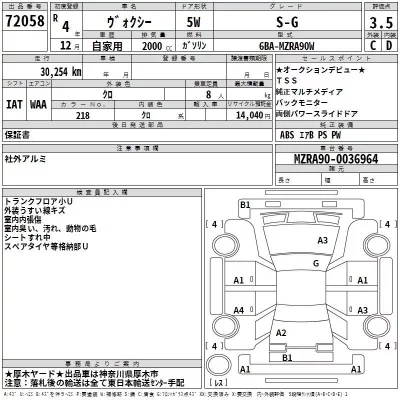 Toyota VOXY  с аукциона в Японии