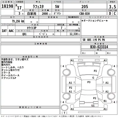 Nissan LAFESTA  с аукциона в Японии