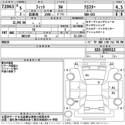Honda FIT  с аукциона в Японии