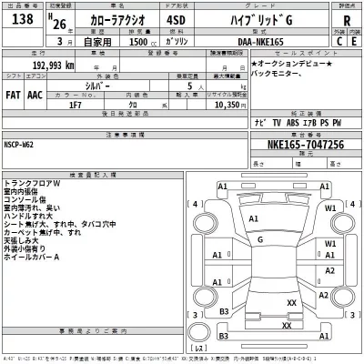 Toyota COROLLA AXIO  с аукциона в Японии