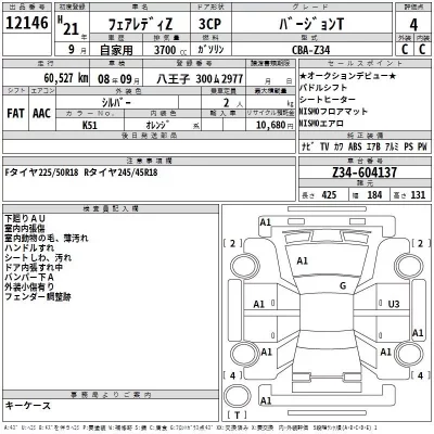 Nissan FAIRLADYZ  с аукциона в Японии