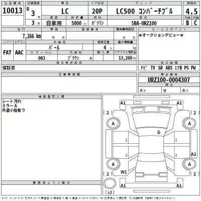 Lexus LC  с аукциона в Японии