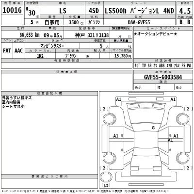 Lexus LS  с аукциона в Японии